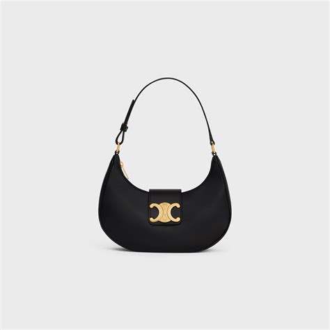 celine triomphe black shoulder bag|celine medium ava triomphe bag.